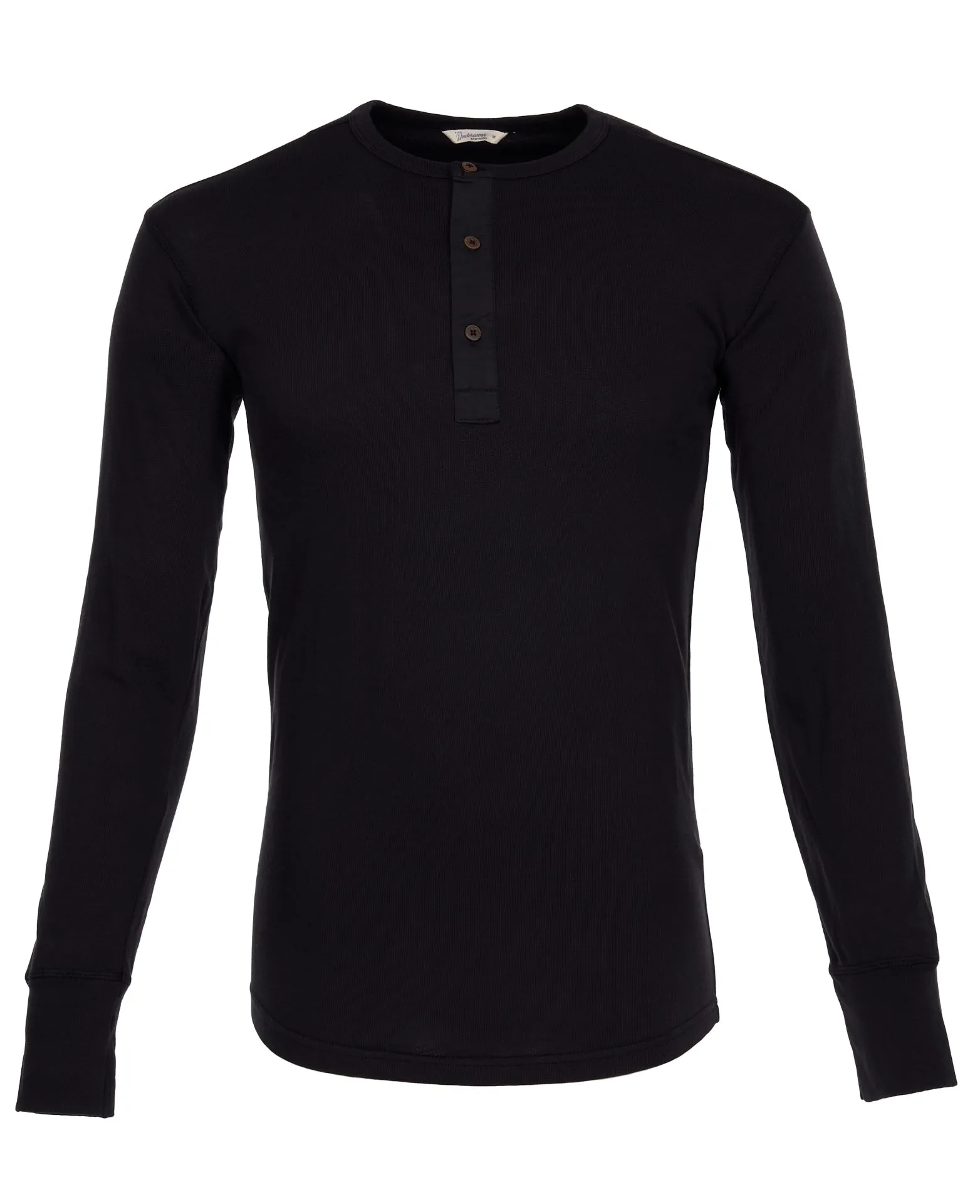 1927 Henley Shirt Long Sleeve, Faded Black - Pike Brothers