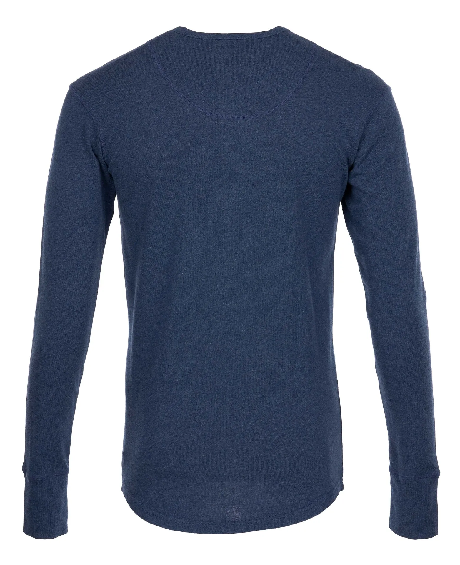 1927 Henley Shirt Long Sleeve, Indigo melange - Pike Brothers