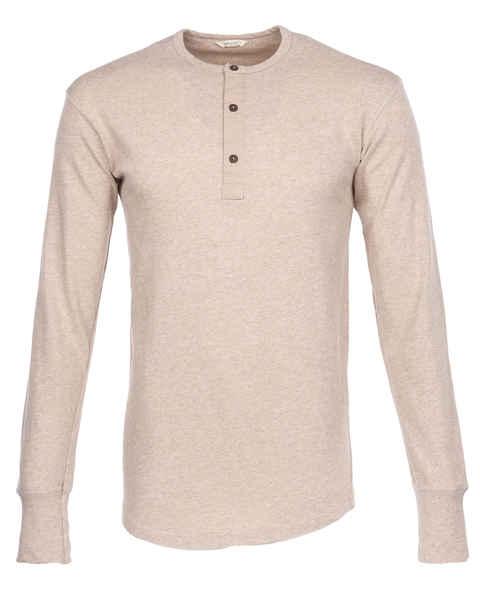 1927 Henley Shirt Long Sleeve, Oatmeal - Pike Brothers