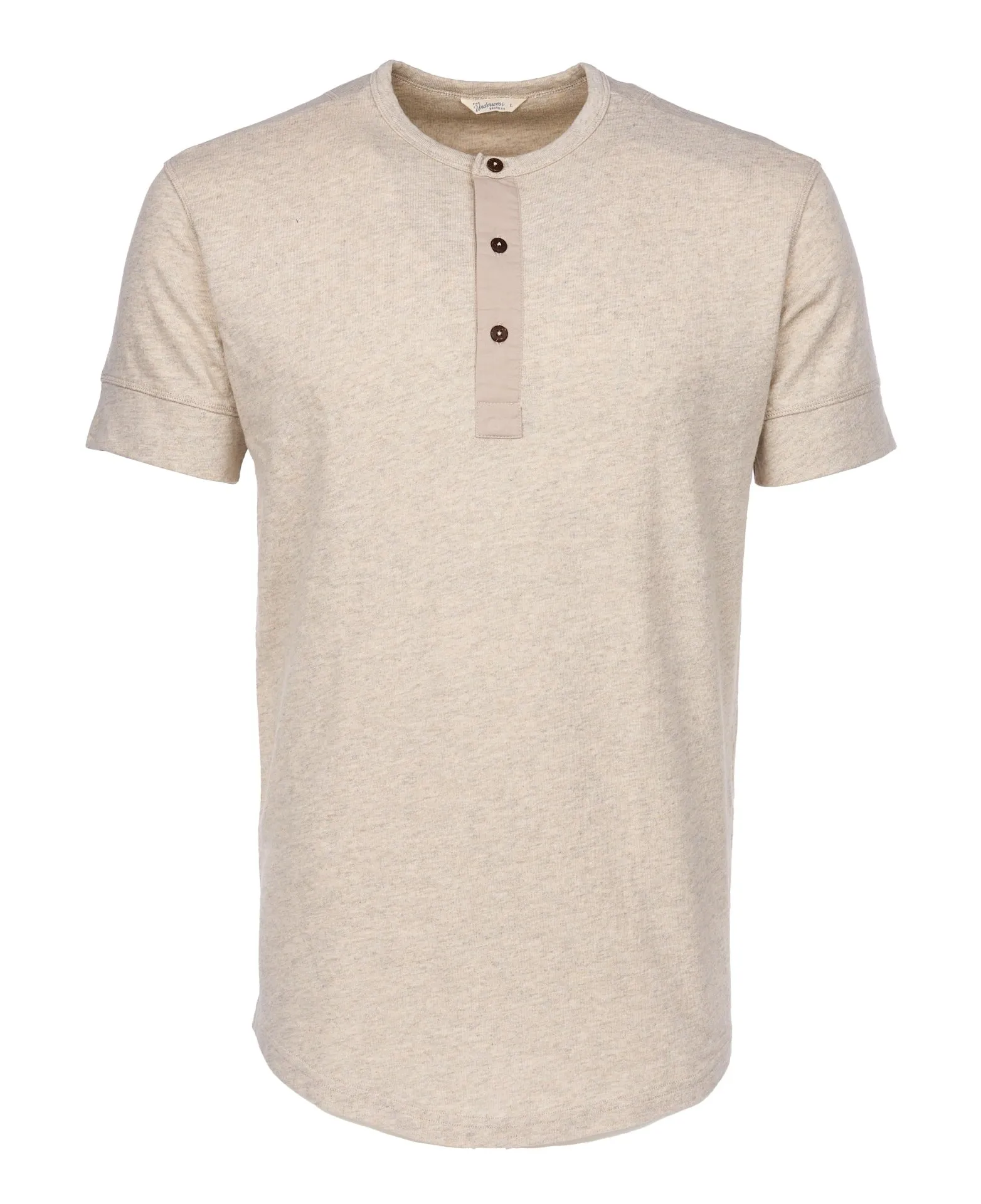 1927 Henley Shirt Short Sleeve, Ecru Melange - Pike Brothers