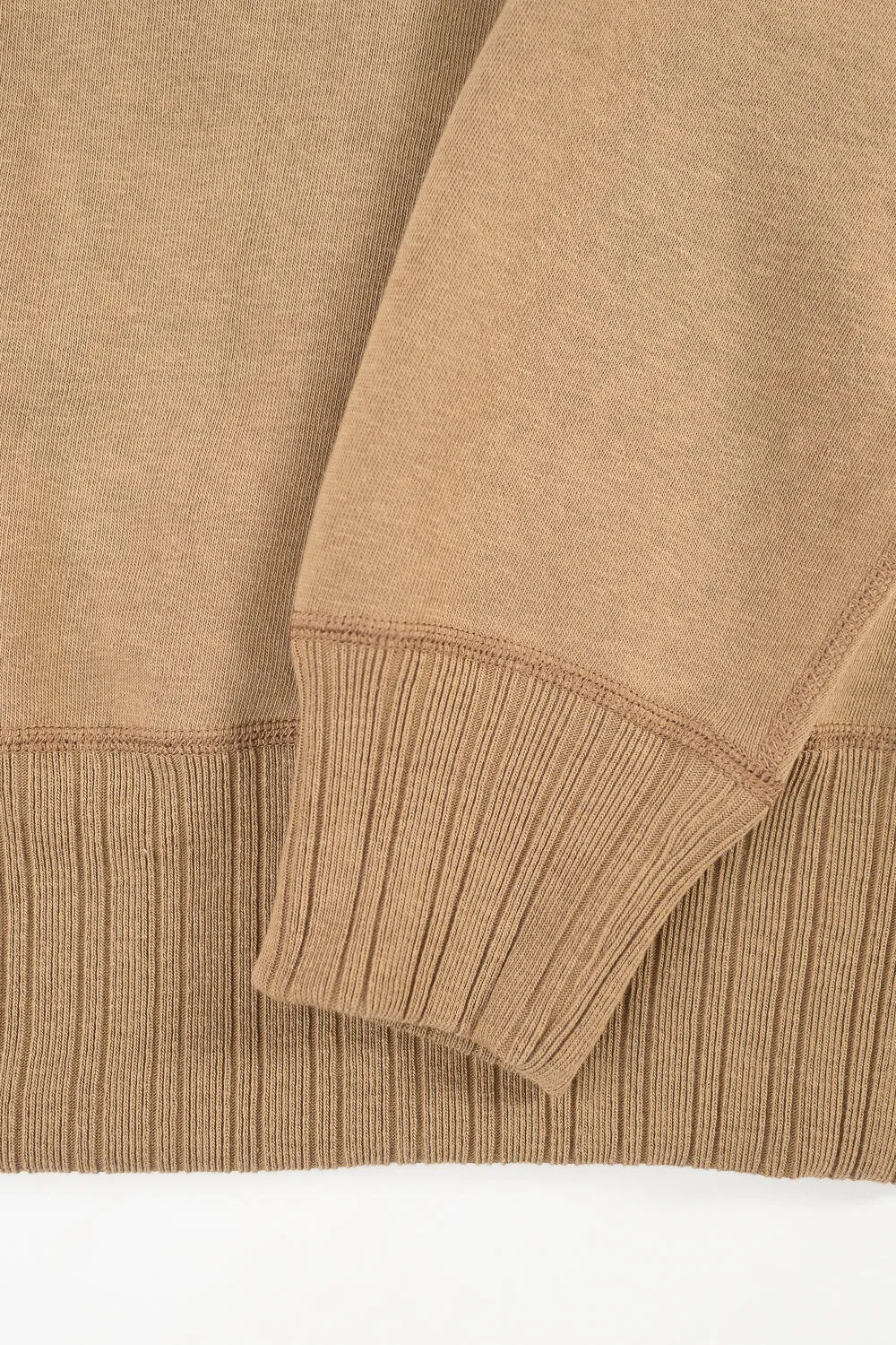 3741SP - Double V Set In Sleeve Crewneck Mother Cotton - Beige