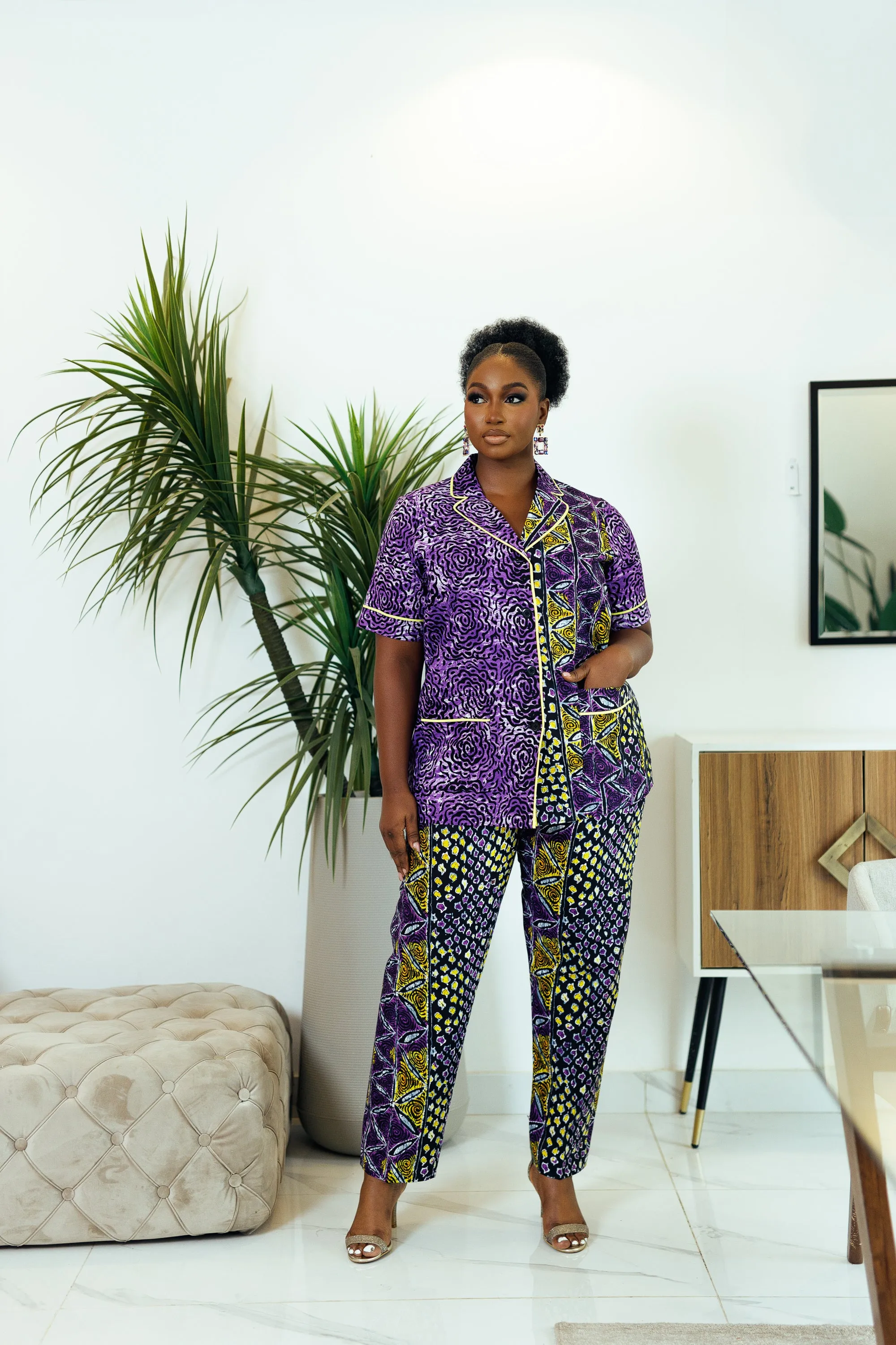 ABENI AFRICAN PRINT PANTS SET