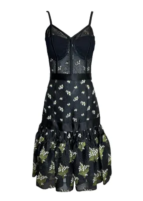 Alexander McQueen 2016 Resort Floral Reverse-Print Bustier Dress