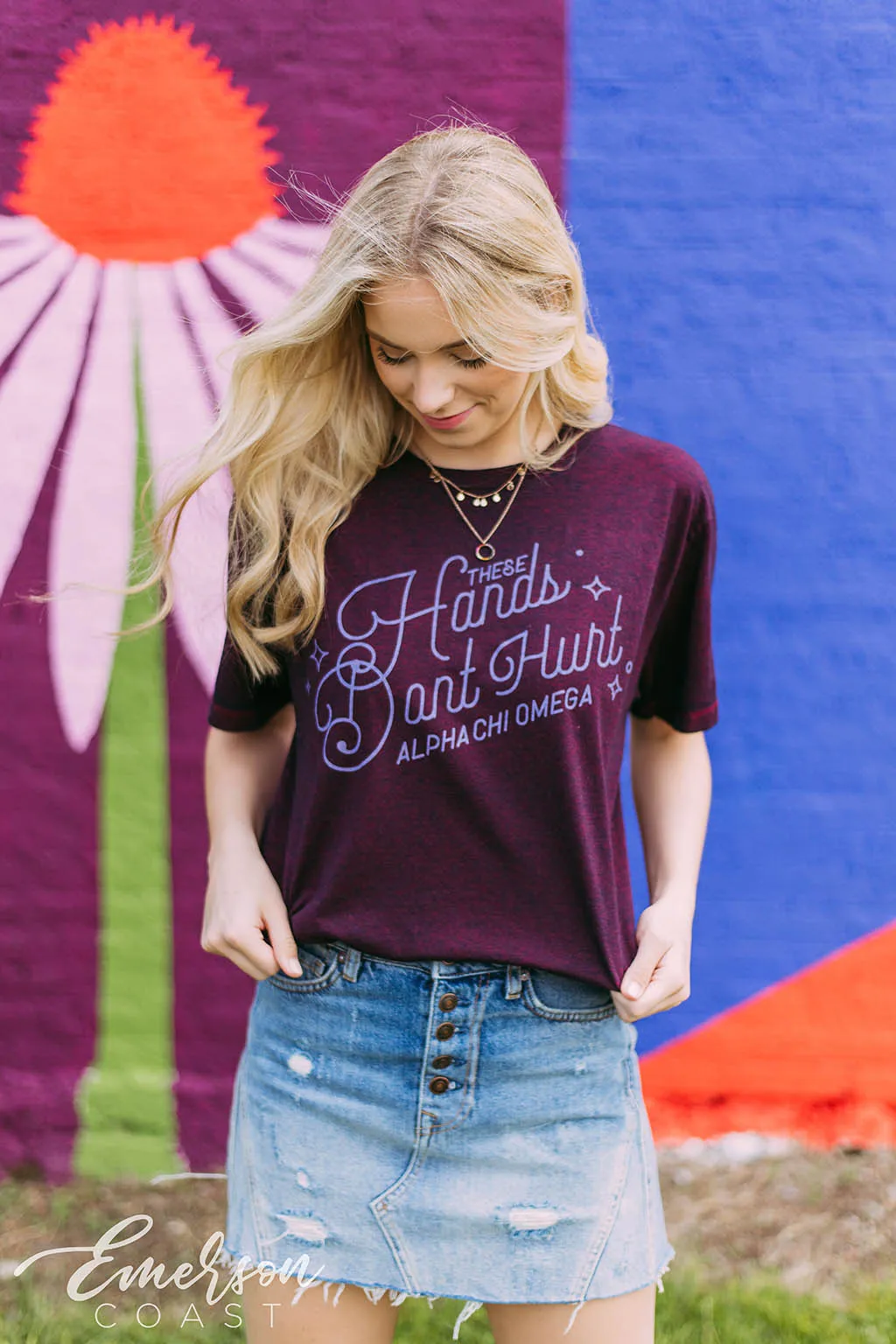 Alpha Chi Omega Acid Wash Philanthropy Tee