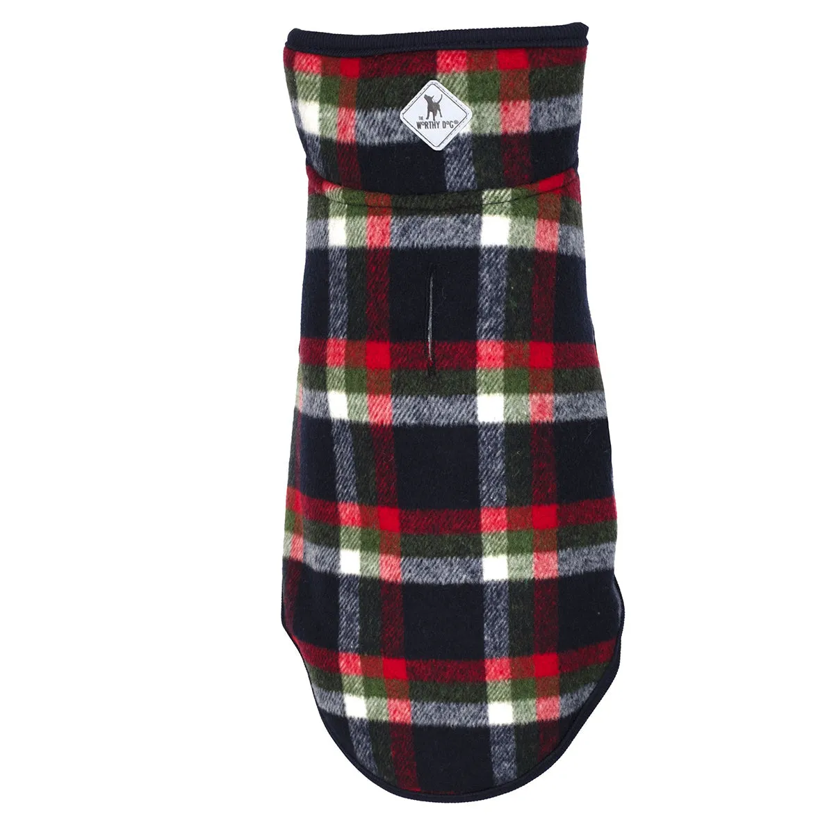 Alpine Plaid Dog Jacket Navy/Red/Olive