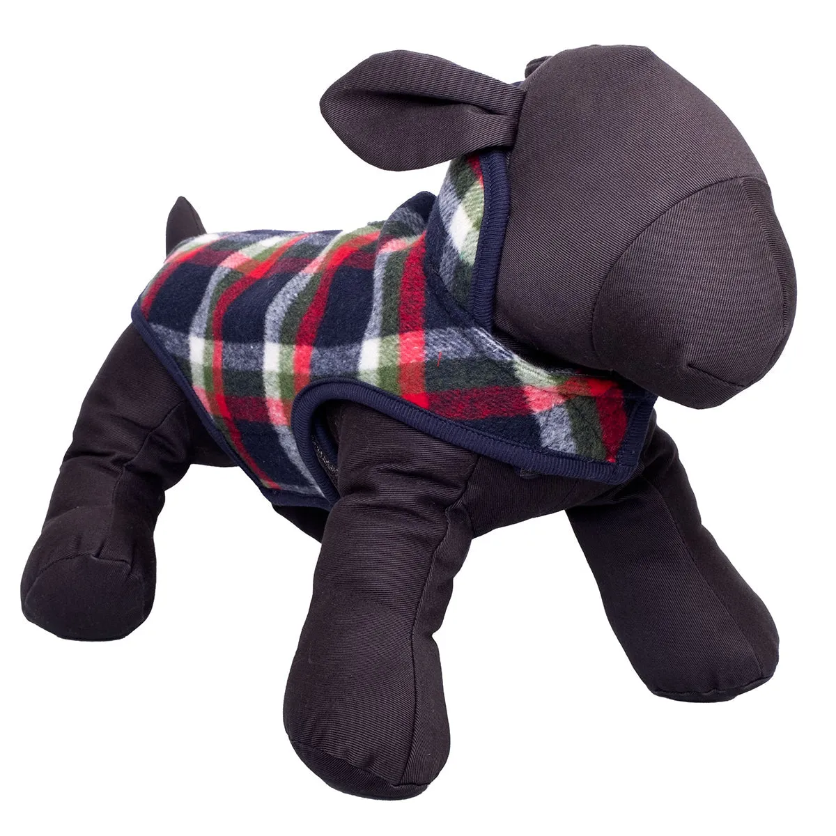 Alpine Plaid Dog Jacket Navy/Red/Olive