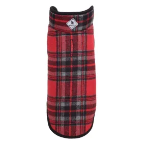 Alpine Plaid Dog Jacket Red/Black