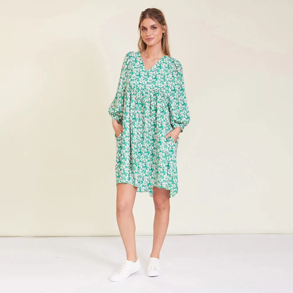 Alyssa Dress (Green Floral)