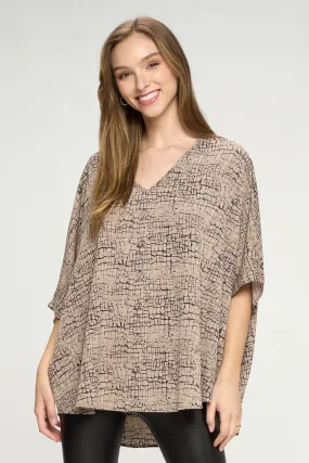 Animal Print Poncho Tunic