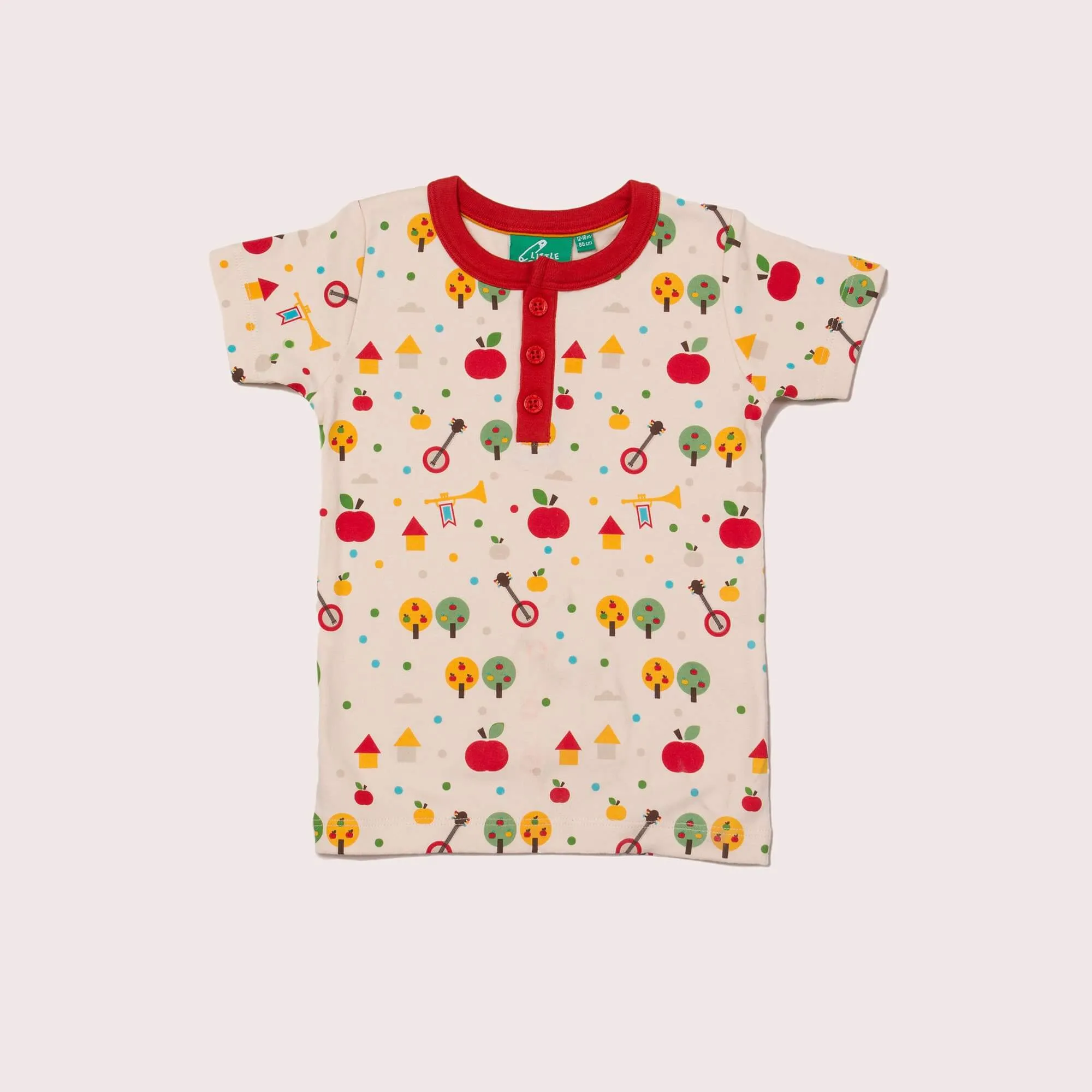 Apple Trees Short Sleeve Henley Top