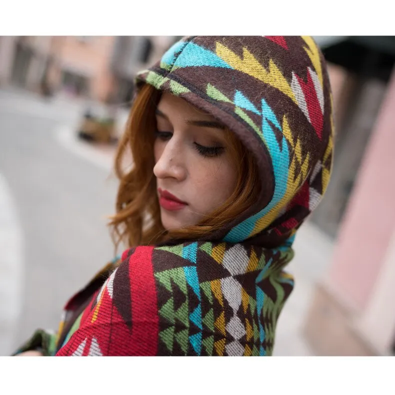 Aztec Style Multifunction Poncho