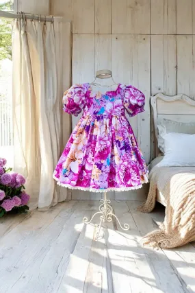 Babydoll Dress ~ Sz 5 | Adriana (Purple & Pink Large Floral)