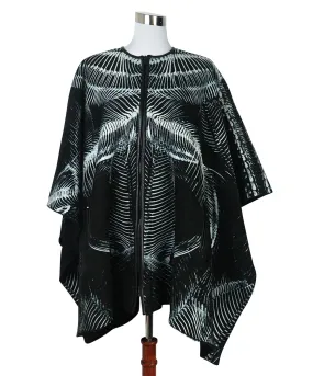 Barbara Bui Black & Blue Print Shearling Poncho