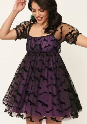 Bat Mesh [Purple] | BABYDOLL DRESS*