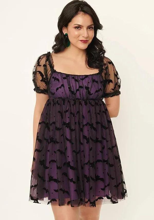 Bat Mesh [Purple] | BABYDOLL DRESS*