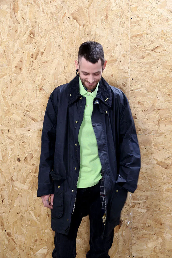 Black Barbour Wax Jacket With Pin