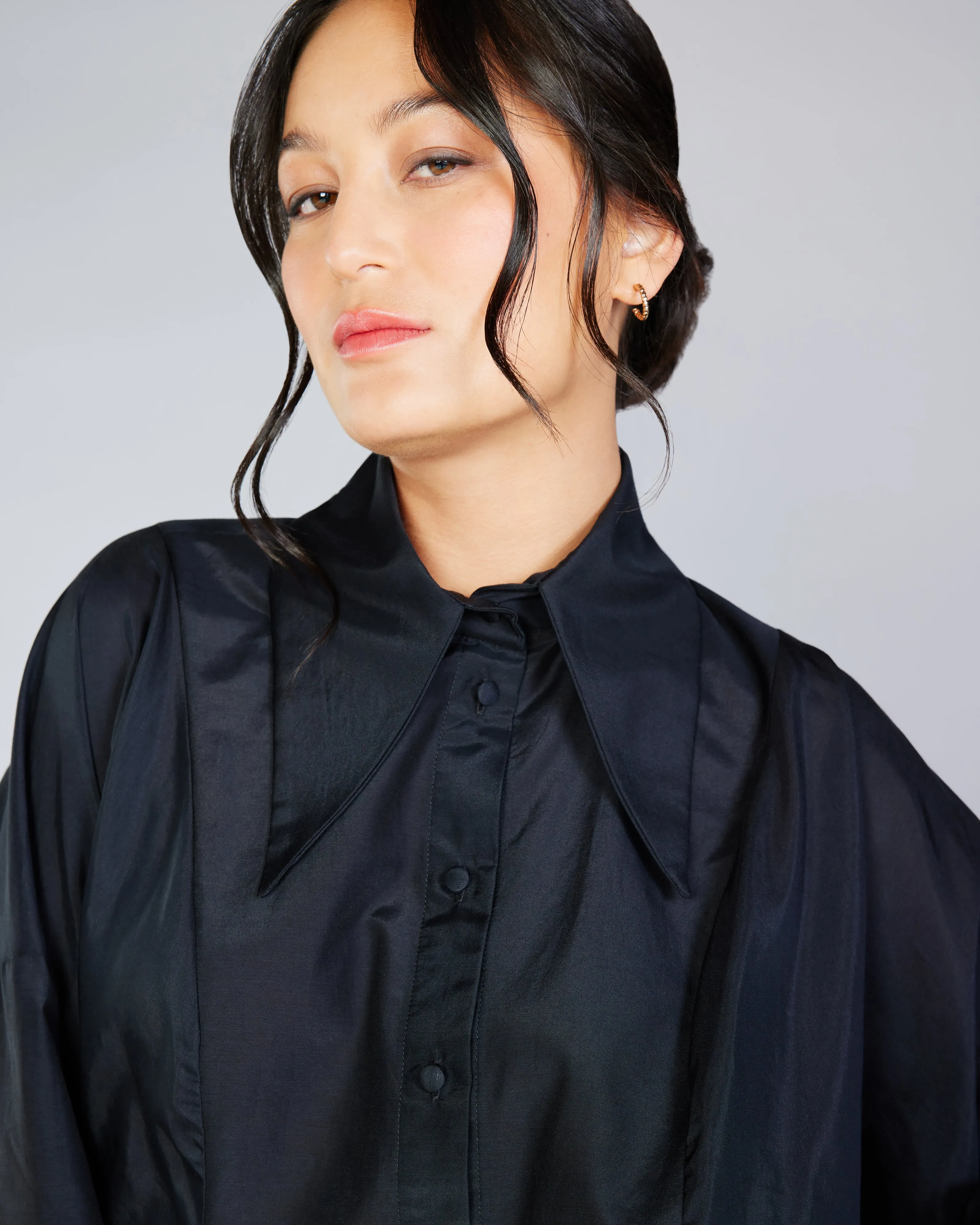 Black Big Collar Shirt