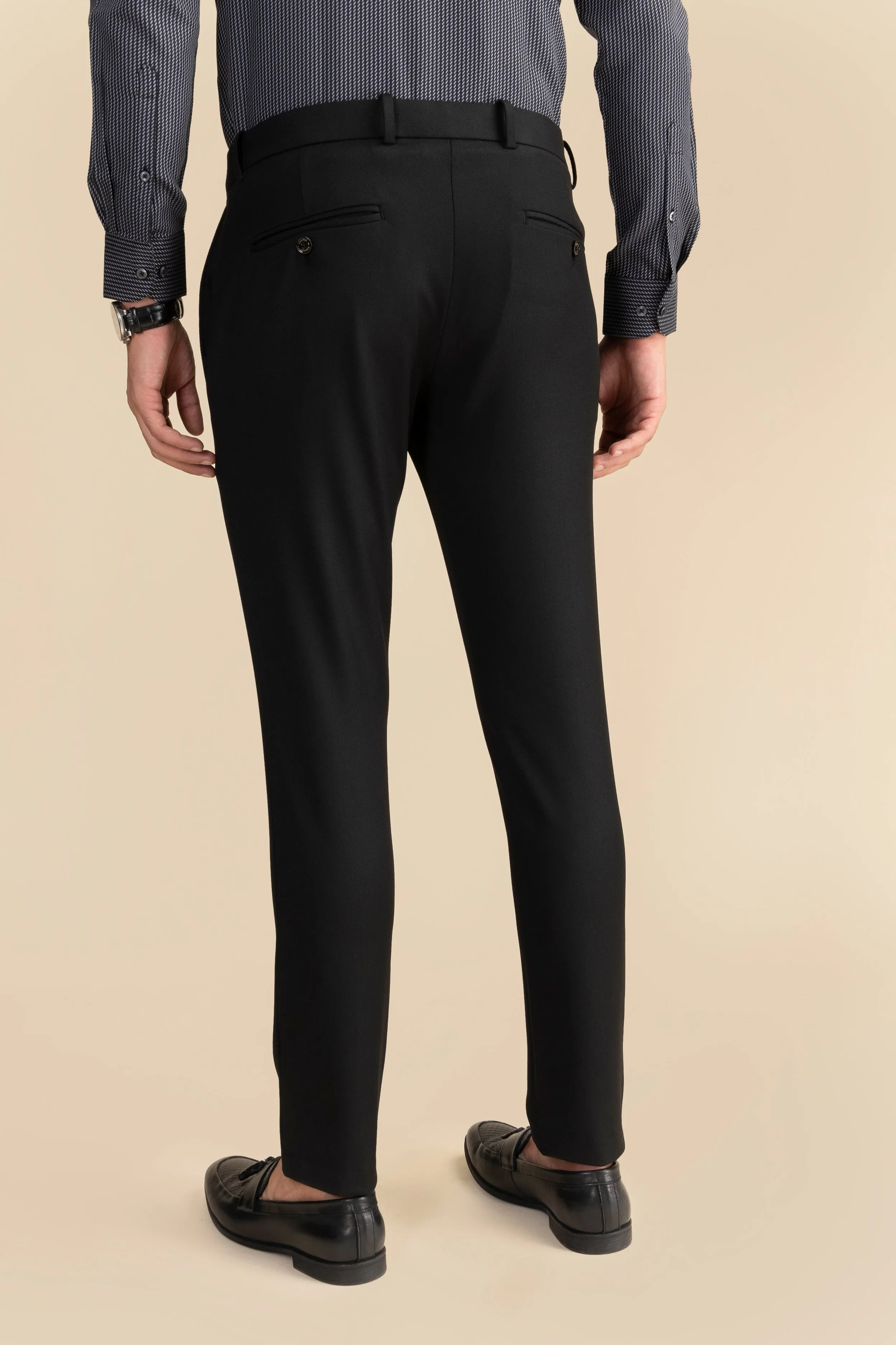 Black Zipper Formal Trousers