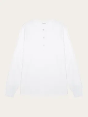 BO long sleeve henley - Regenerative Organic Certified™ - GOTS/Vegan - Bright White