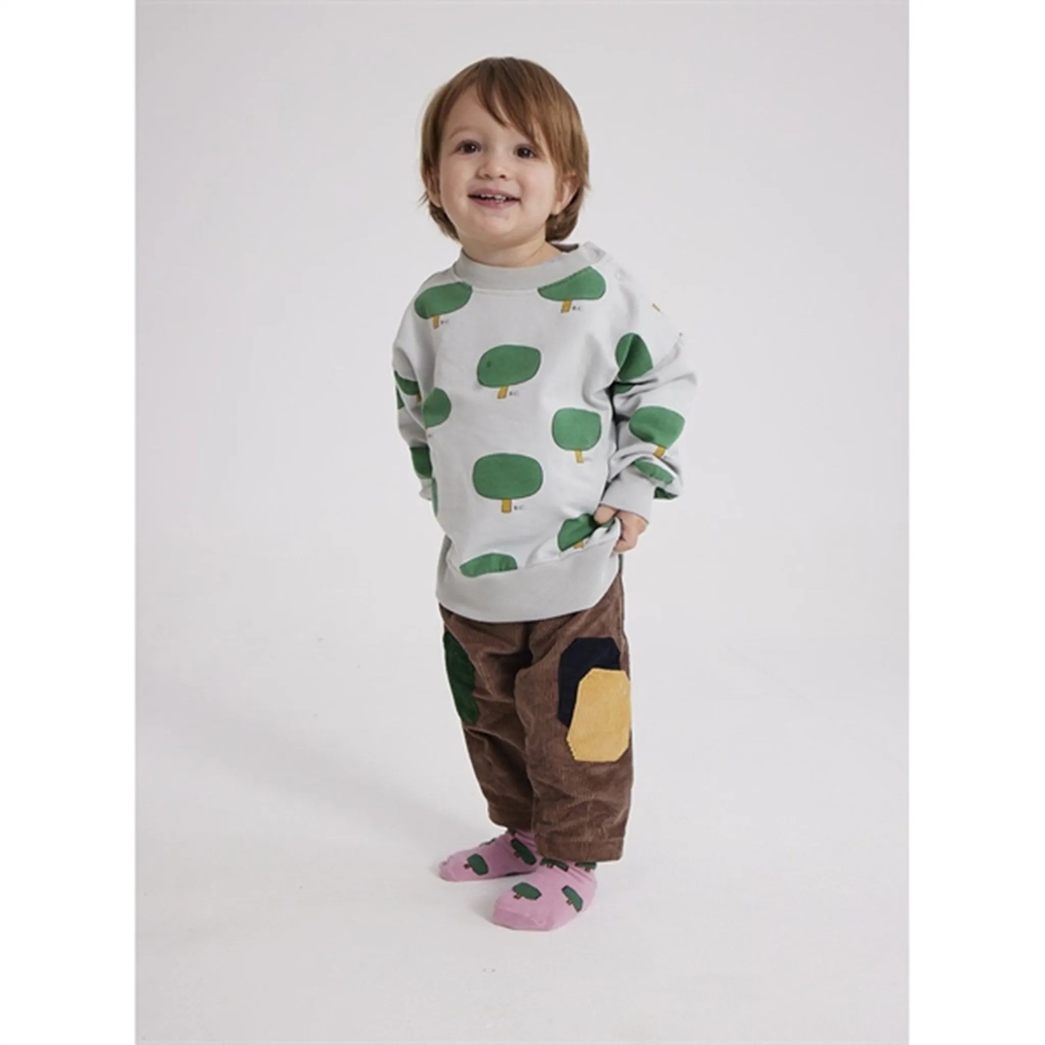 Bobo Choses Brown Color Block Corduroy Pants