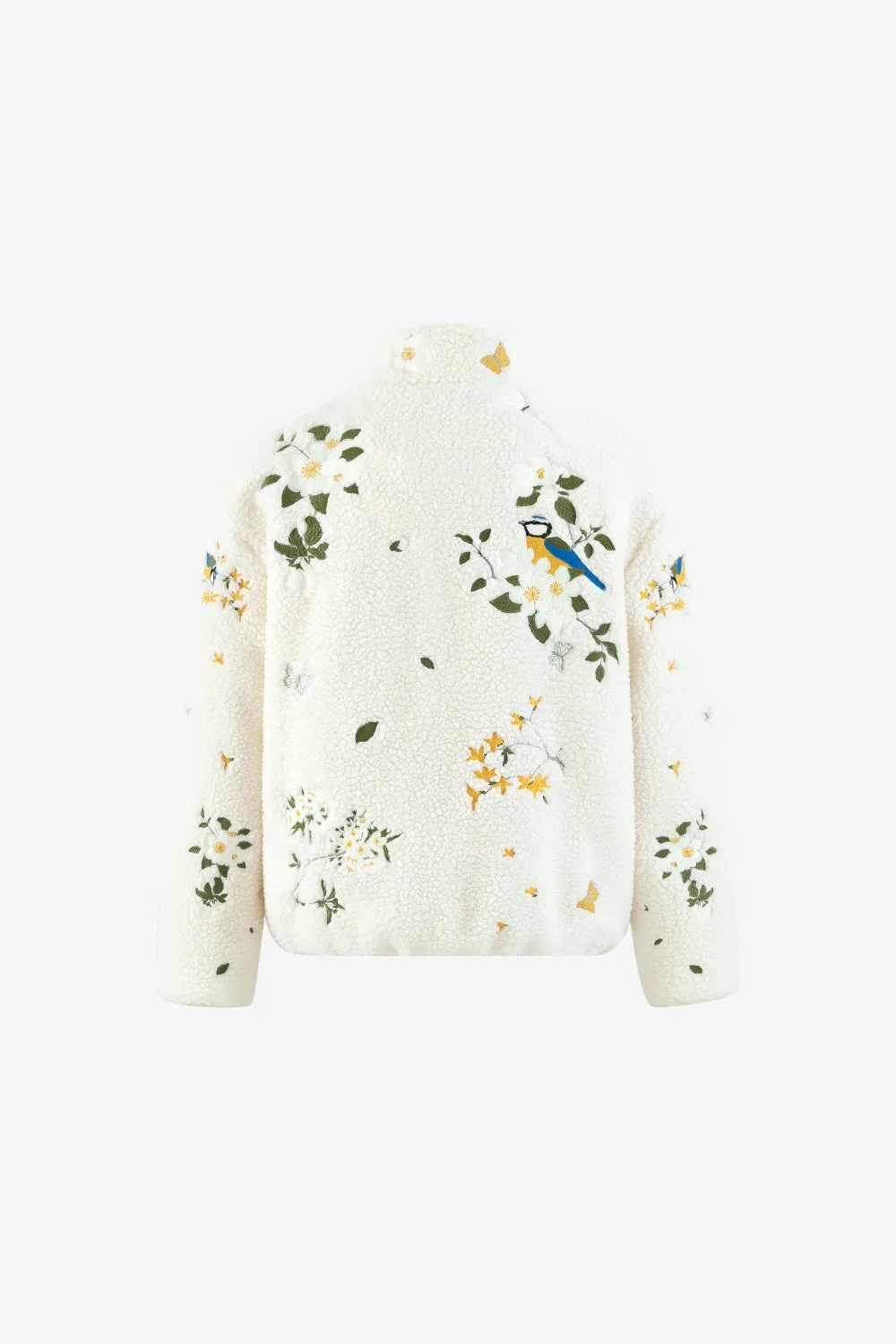 Botanical Embroidery Sherpa Fleece