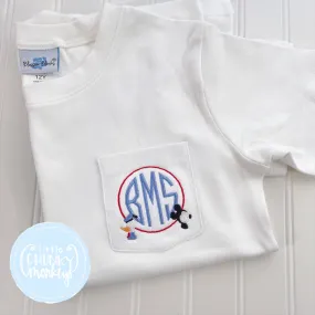 Boy Pocket Shirt - Mouse and Friend Monogram