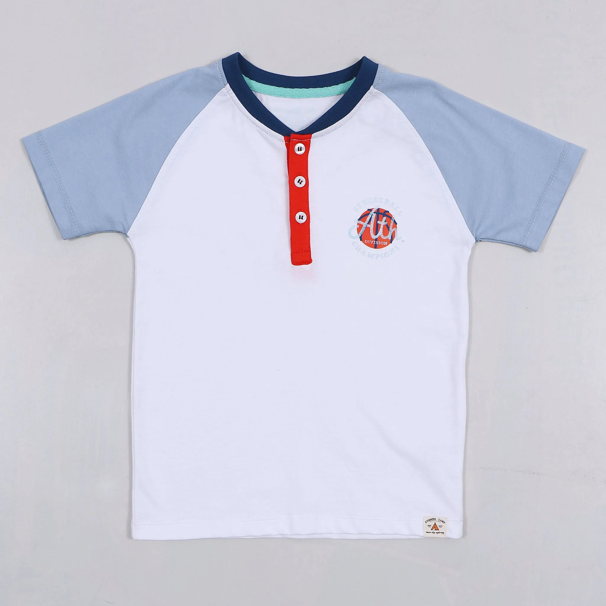 Boys Foot Ball Henley T-Shirt