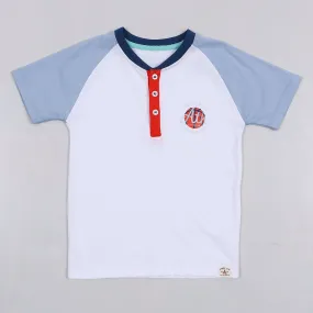 Boys Foot Ball Henley T-Shirt