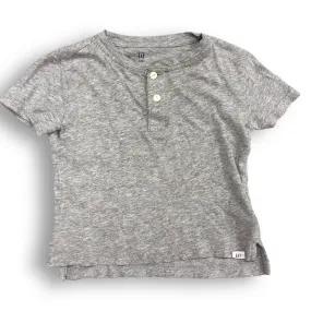 Boys Gap Size 2 Gray Short Sleeve Henley Tee