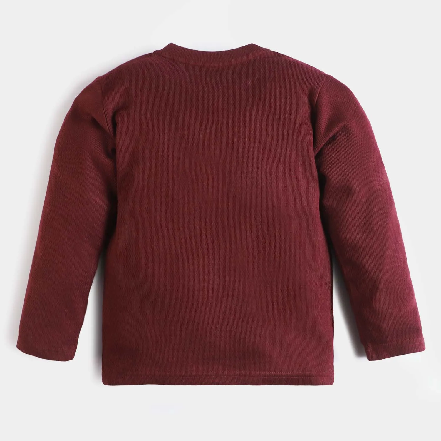 Boys Jersey F/S Henley Snoopy-MAROON