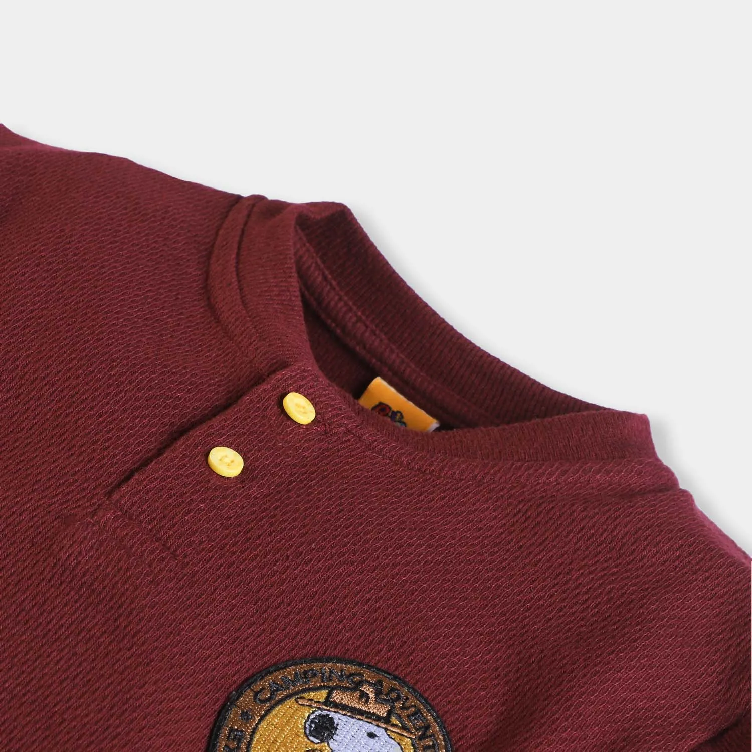 Boys Jersey F/S Henley Snoopy-MAROON