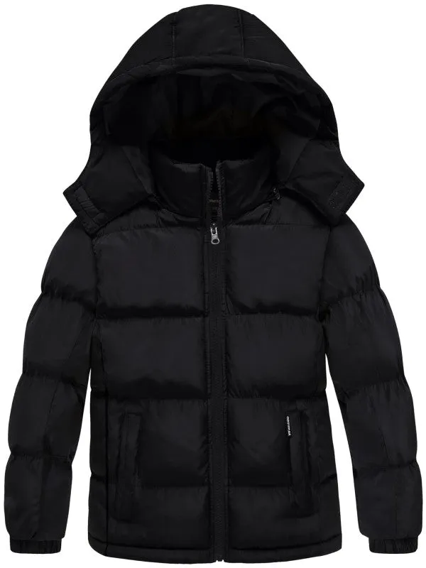 Boys Padded Winter Coat Warm Puffer Jacket with Hood Windproof