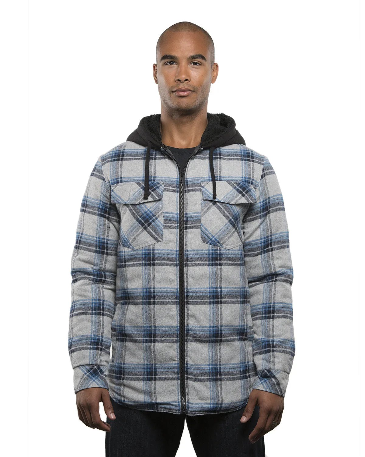 Burnside Men's Hooded Flannel Jacket B8620