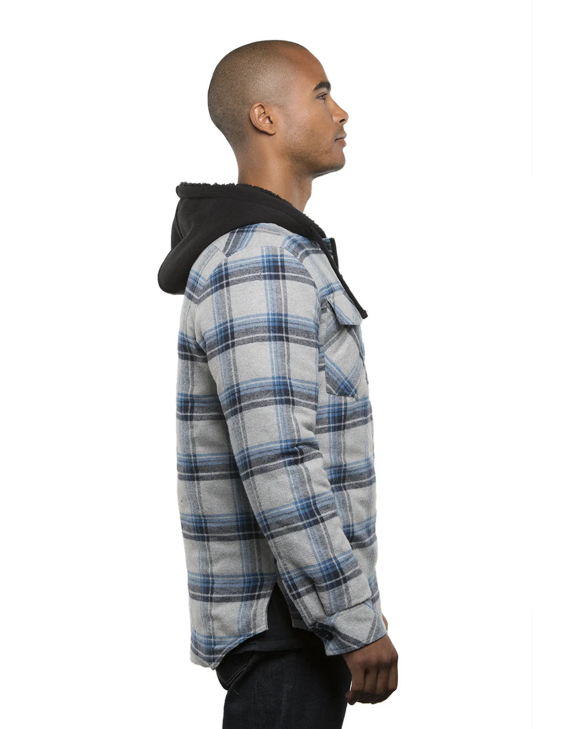 Burnside Men's Hooded Flannel Jacket B8620