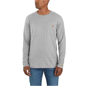 Carhartt Force Long  Sleeve Pocket T-Shirt Gray