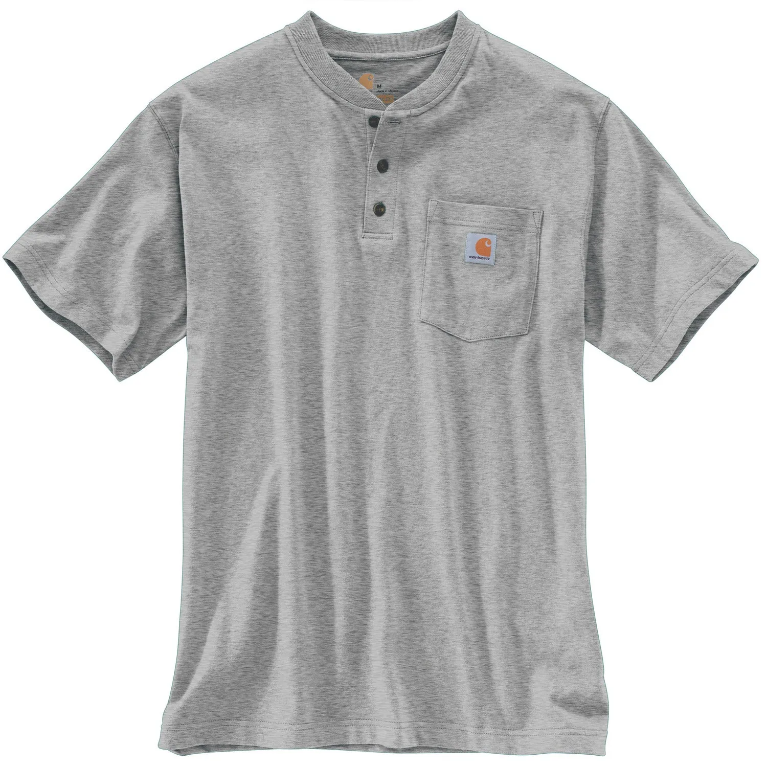 Carhartt Men's Short Sleeve Pocket Henley_Heather Grey