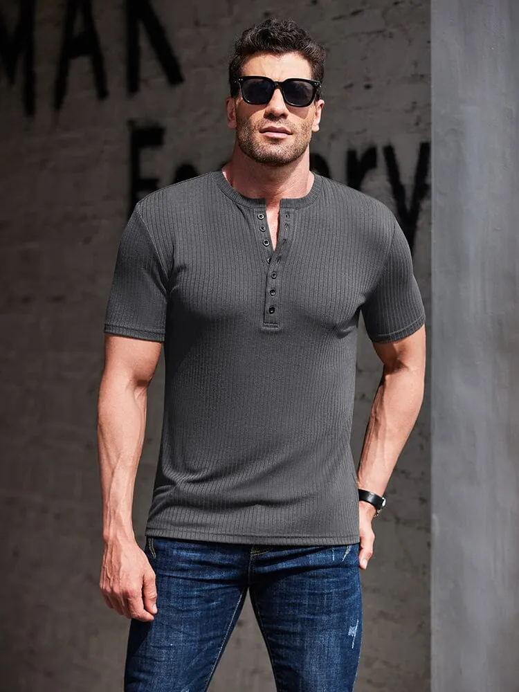 Casual 2-Pack Stretch Ribbed Shirts (US Only)