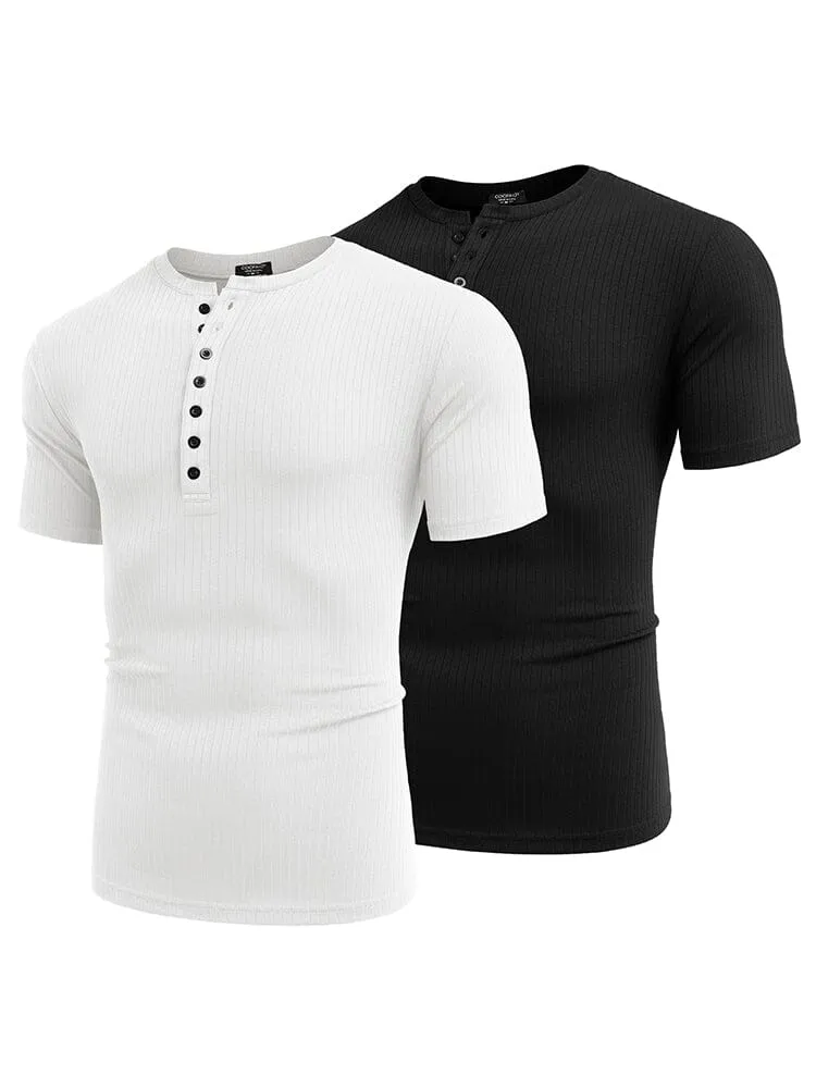 Casual 2-Pack Stretch Ribbed Shirts (US Only)