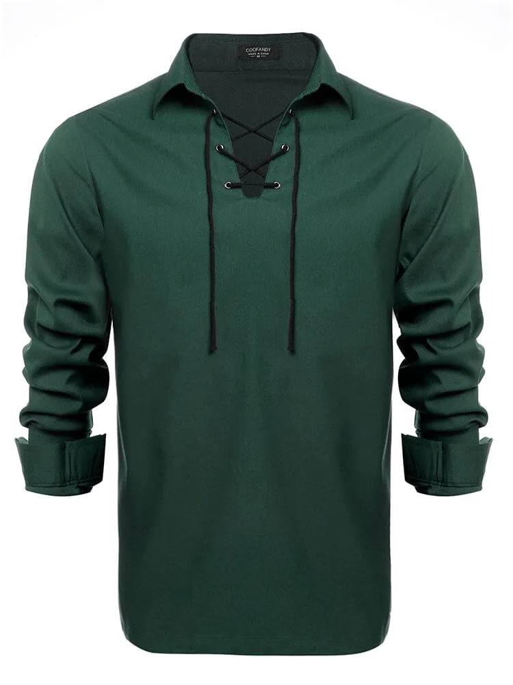 Casual Lace Up Henley Shirt (US Only)