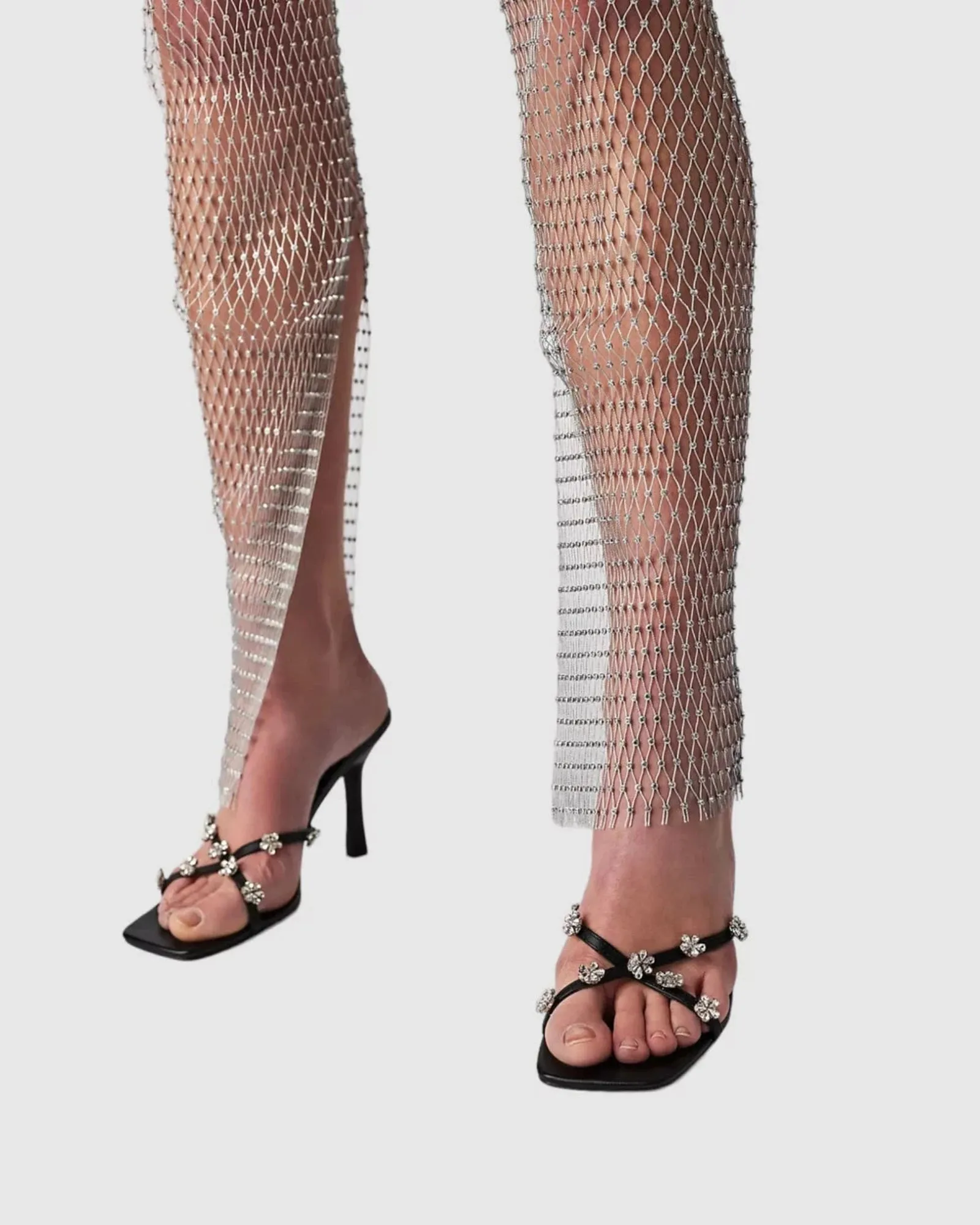 Chained Down Crystal Mesh Pants