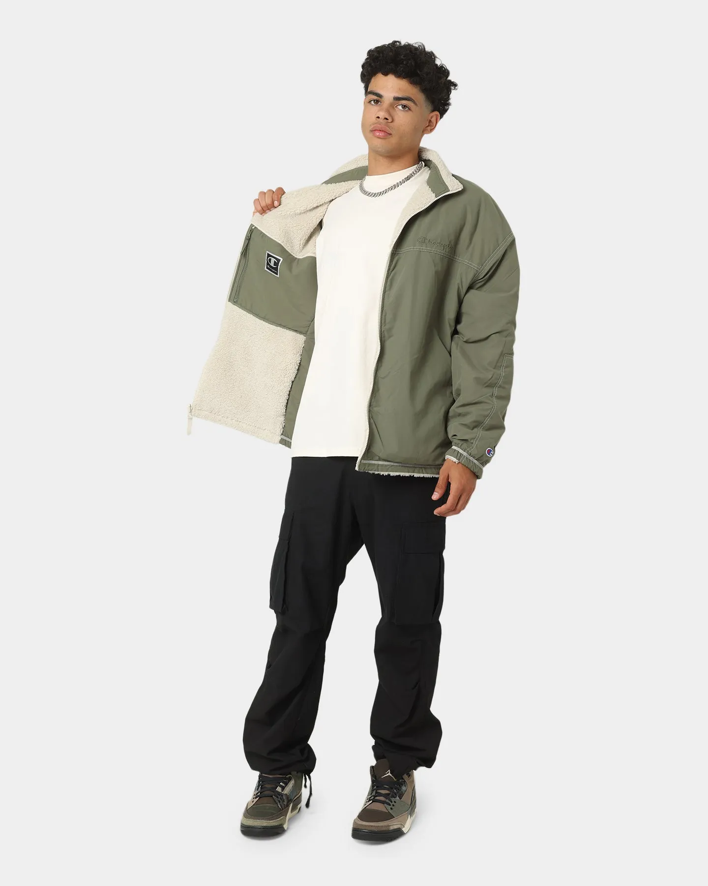 Champion RB Mix Media Jacket Cargo Olive