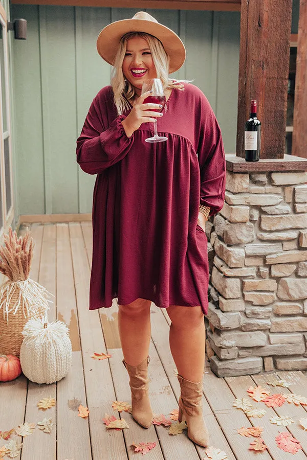 Charming Pose Babydoll Dress In Maroon  Curves