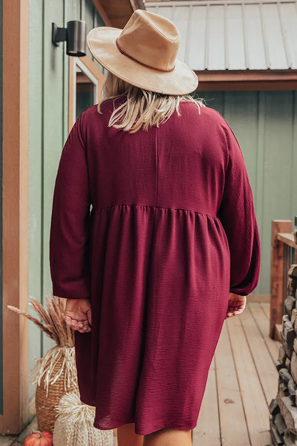 Charming Pose Babydoll Dress In Maroon  Curves