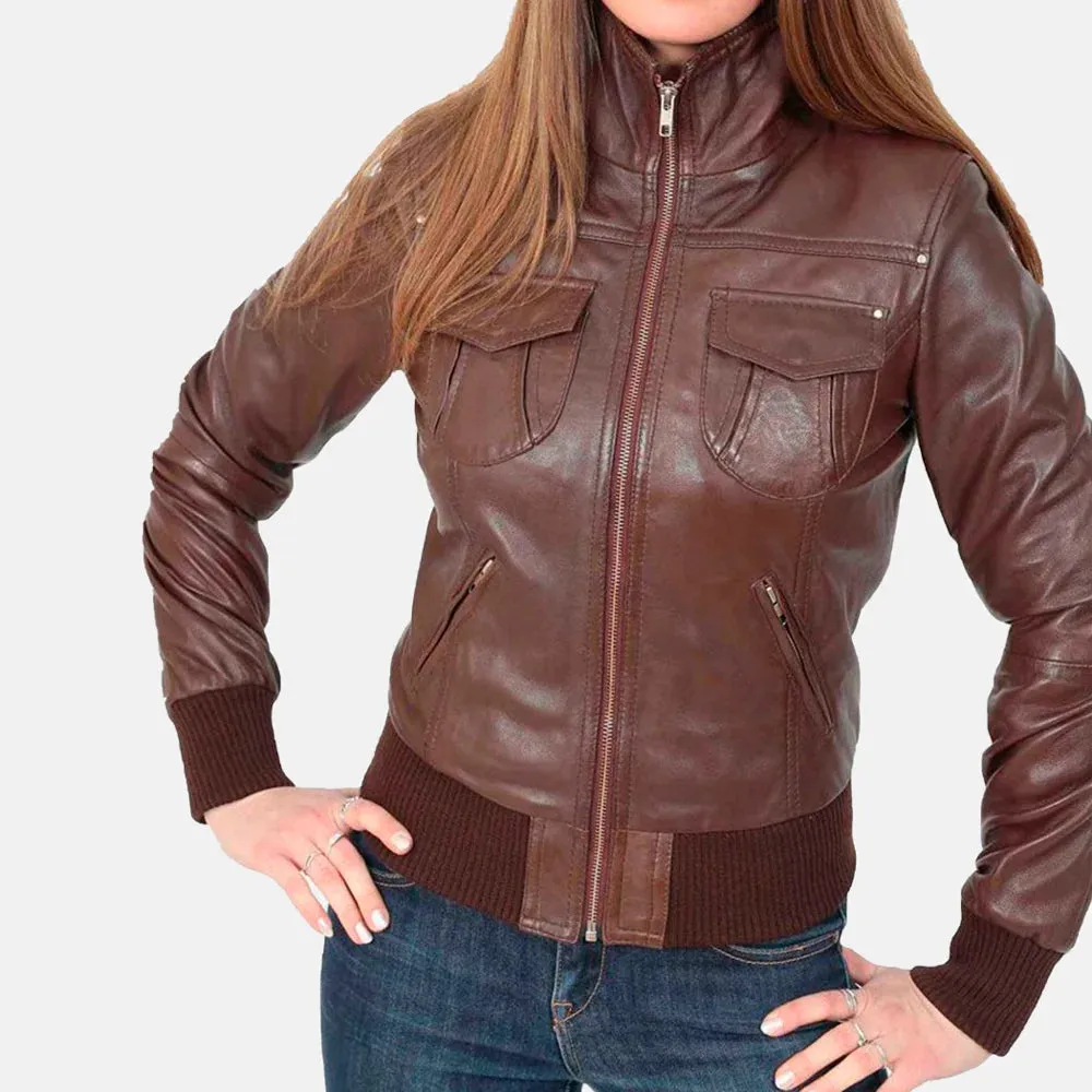 City Slicker Women's Leather Bomber Jacket