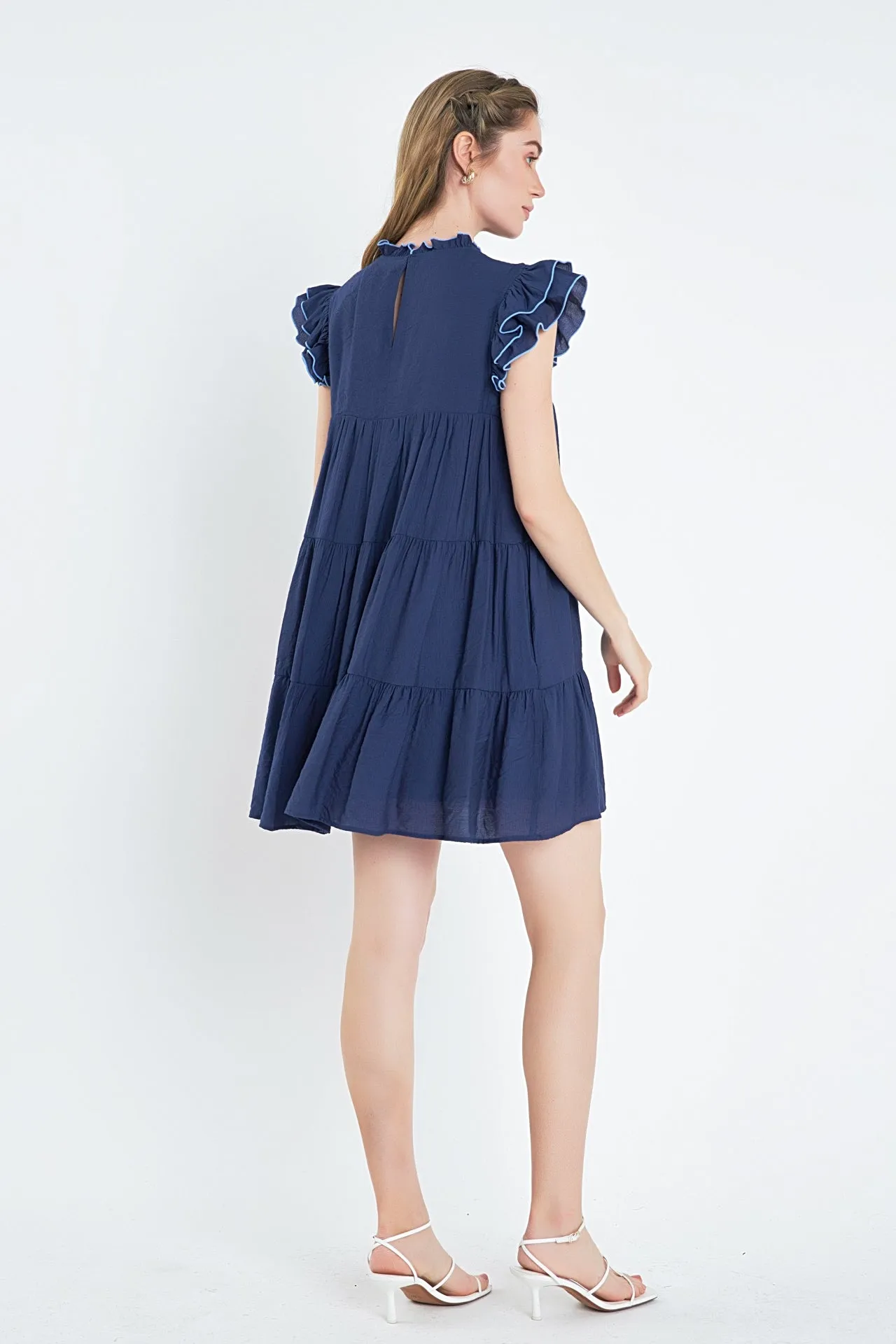 Contrast Merrow Babydoll Dress