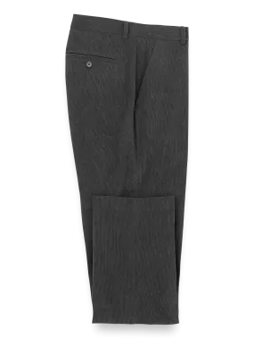 Corduroy Flat Front Pants - Charcoal