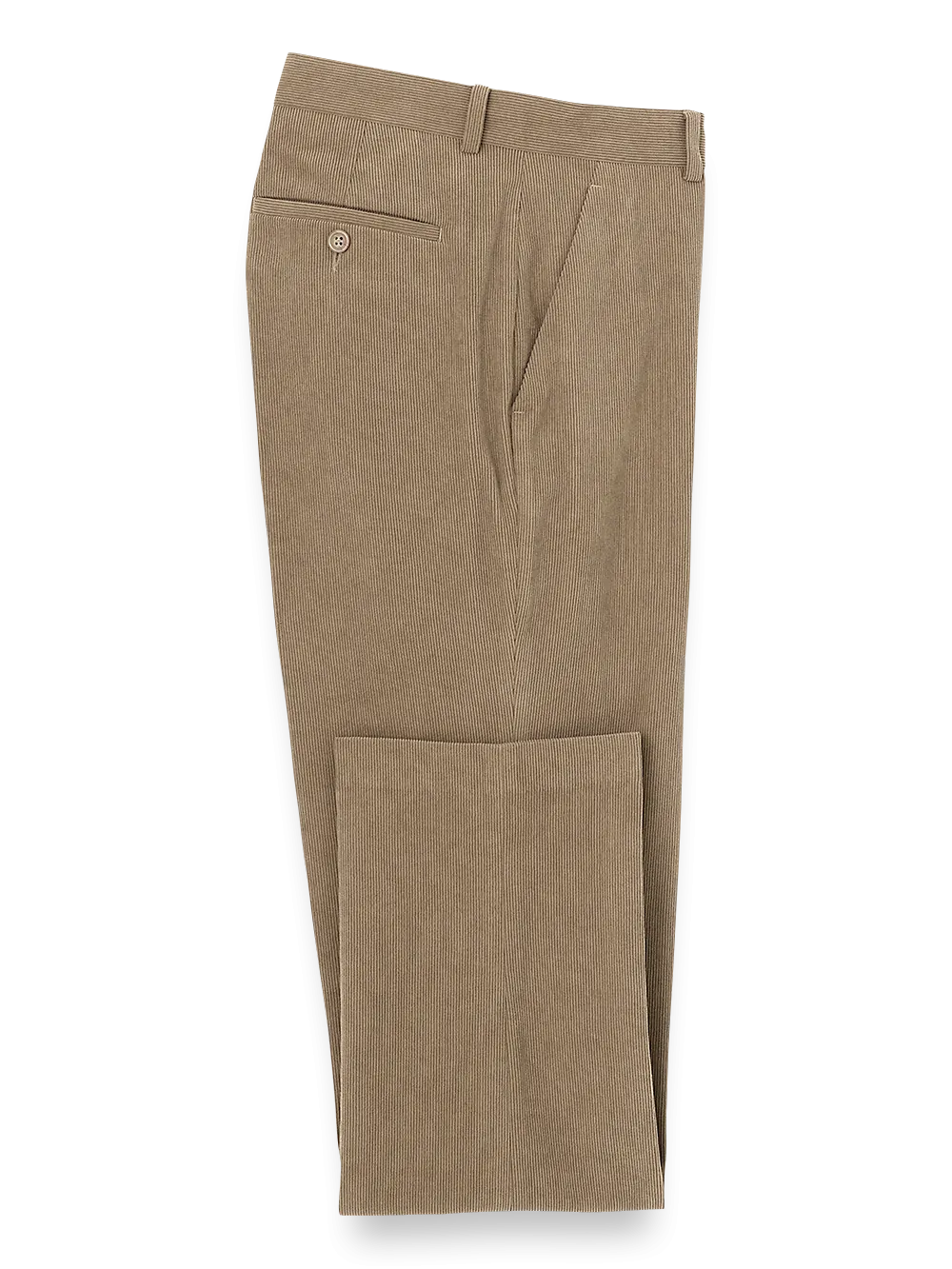 Corduroy Flat Front Pants - Taupe