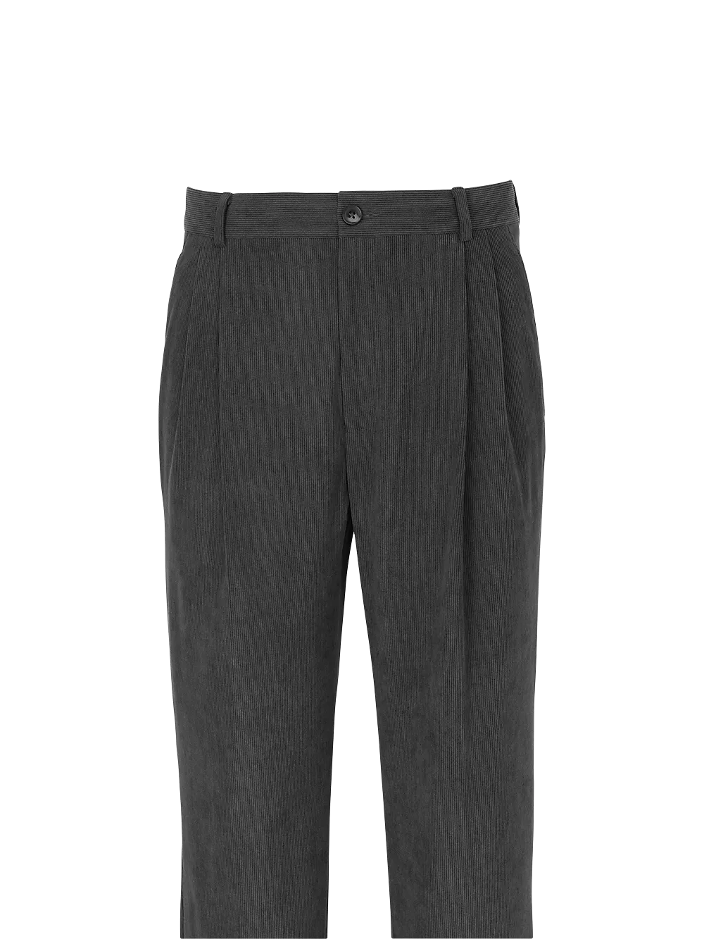 Corduroy Pleated Pants - Black