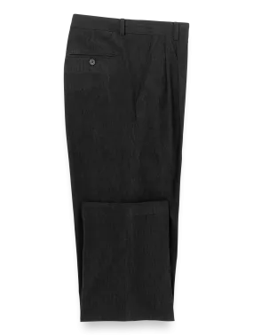 Corduroy Pleated Pants - Black