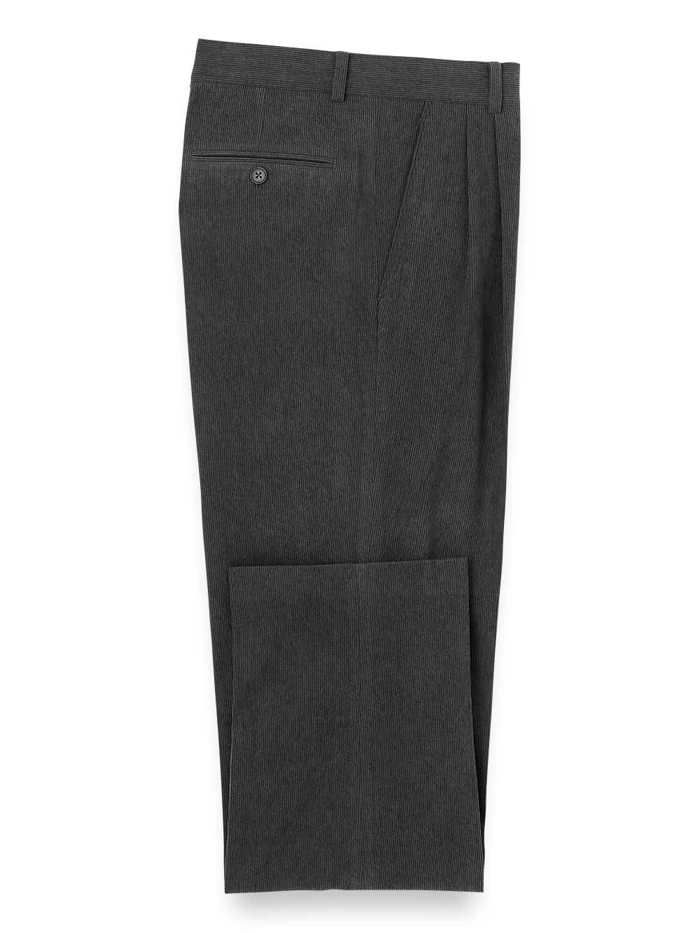 Corduroy Pleated Pants - Charcoal